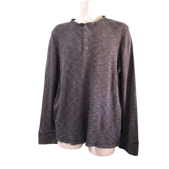 Rock Republic XXL Henley Charcoal Heather Metal Button Long Sleeve Thermal EUC - Picture 6 of 16